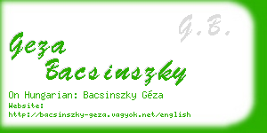 geza bacsinszky business card